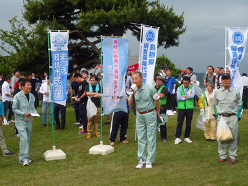 白潟公園にて、松浦市長のあいさつです。